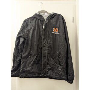 NFL Cincinnati Bengals Black Hooded Jacket W/ Logo & Zip Pockets - Team Apparel